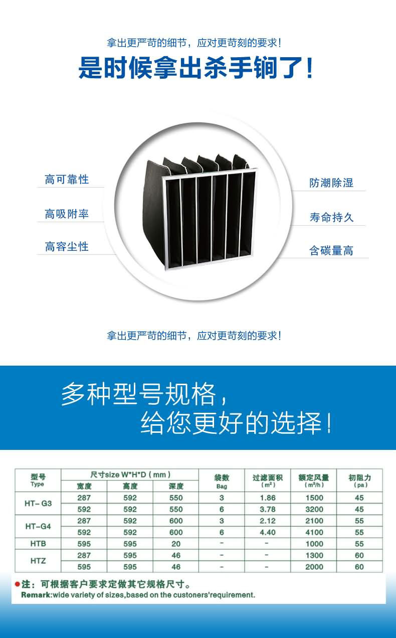 活性炭袋式空氣過(guò)濾器